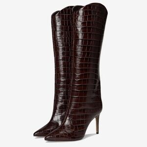 SCHUTZ Croc Tall Pointed-Toe Maryana Stiletto Boots
